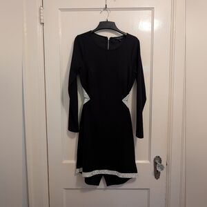 (L - Worn Once) Trixxi Black Dress with Silver Details